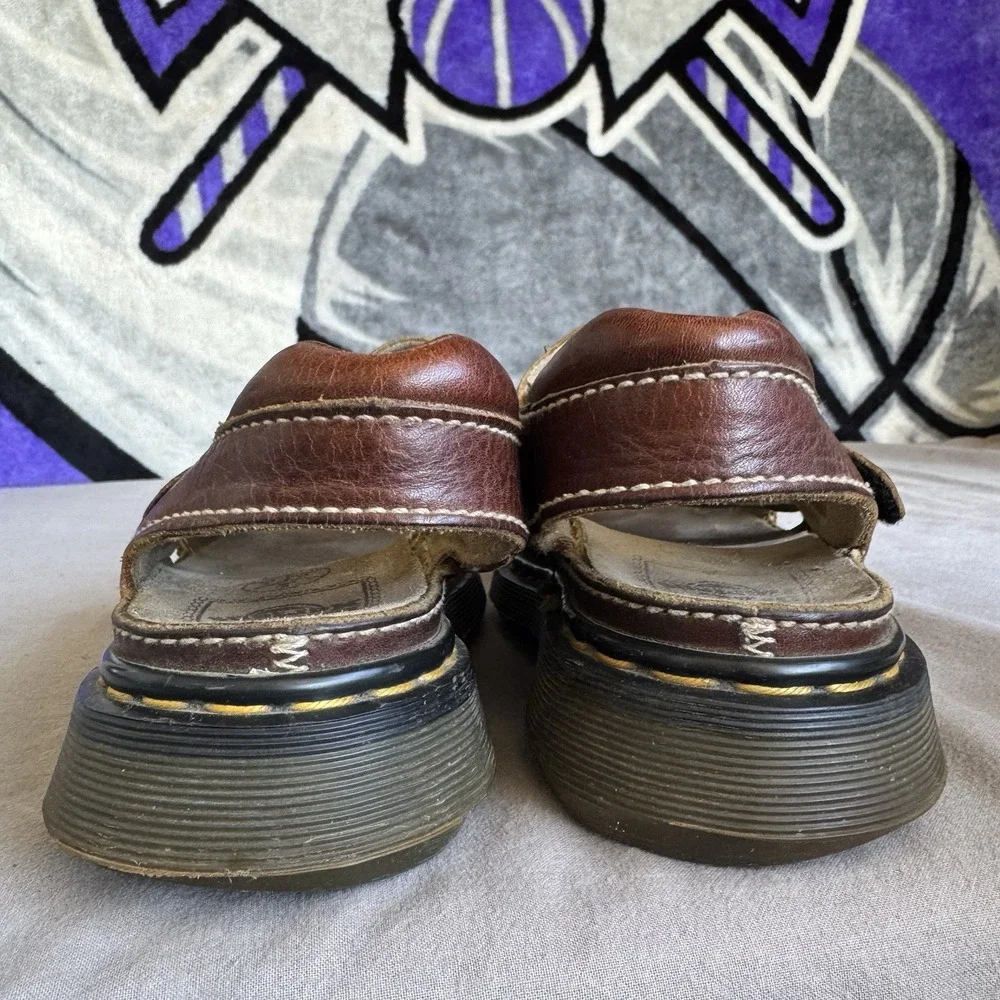Size 7 - Dr. Martens Sandals 9076 Mens Fisherman Chunky Vintage Brown Leather